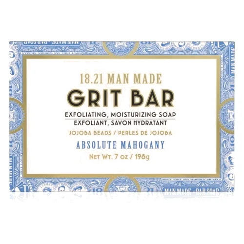 18.21 Man Made Grit Bar Soap Absolute Mahogany, Złuszczająco-nawilżające mydło w kostce Mydła 198 g
