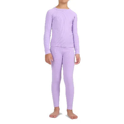 4F Bielizna narciarska zestaw dziecięcy bezszwowa F299 SKI UNDERWEAR fioletowa