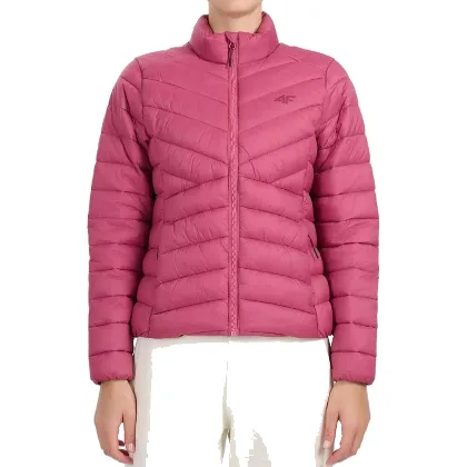 4F Damska kurtka pikowana puchowa hydrofobowa F0923 CITY JACKETS różowa