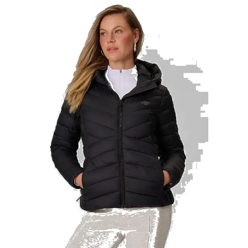 4F damska kurtka zimowa puchowa F0924 CITY JACKETS czarna