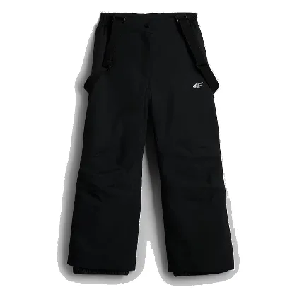 4F F1522 WINTER ADVENTURE Spodnie narciarskie na szelkach dziewczęce snowboard czarne