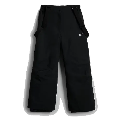 4F F1522 WINTER ADVENTURE Spodnie narciarskie na szelkach dziewczęce snowboard czarne