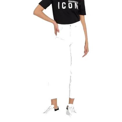7 FOR ALL MANKIND Białe jeansy damskie HW Slim Kick