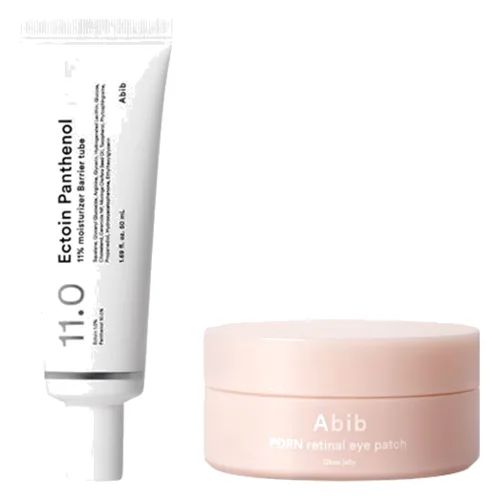 Abib - Ectoin Panthenol 11% Moisturizer Barrier Tube (1ea) X PDRN Retinal Eye Patch Glow Jelly (1ea) Set