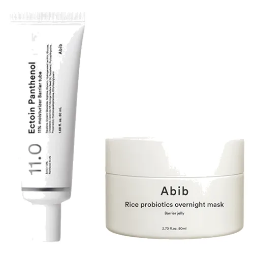 Abib - Ectoin Panthenol 11% Moisturizer Barrier Tube (1ea) X Rice Probiotics Overnight Mask Barrier Jelly (1ea) Set