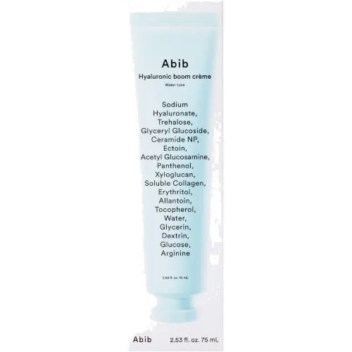 Abib Hyaluronic Boom Creme Water Tube, Nawilżający krem o lekkiej, żelowo-kremowej konsystencji, 75 ml