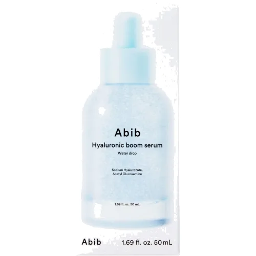 Abib Hyaluronic Boom Serum Water Drop, Lekkie serum nawilżające stworzone z myślą o skórze suchej, odwodnionej i pozbawionej blasku, 50 ml