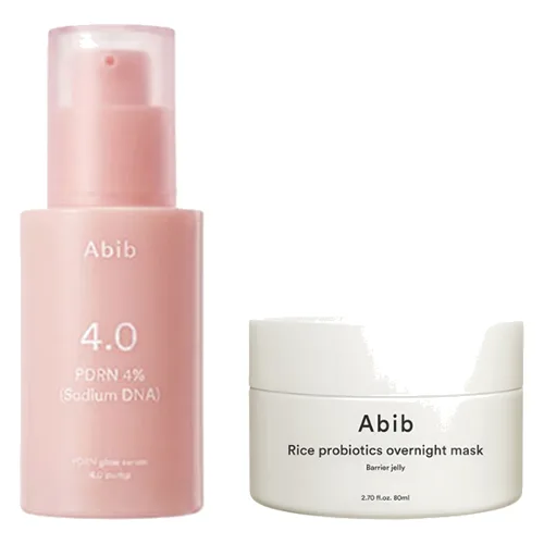 Abib - PDRN Glow Serum 4.0 Pump (1ea) X Rice Probiotics Overnight Mask Barrier Jelly (1ea) Set