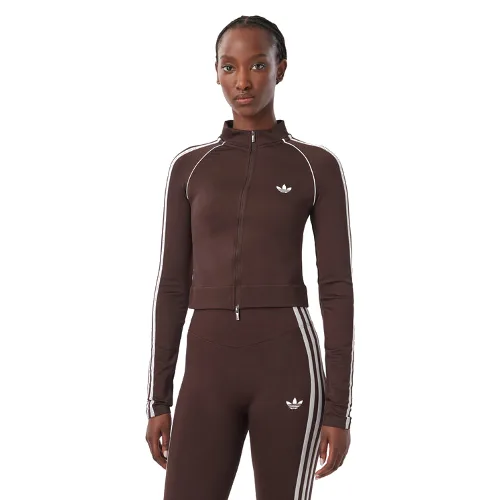 adidas Bluza Essentials 3 Stripes Seamless Tracktop KX8418 Brązowy Slim Fit