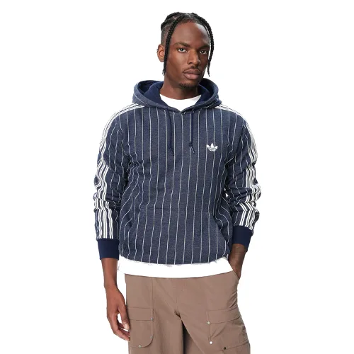 adidas Bluza Pinstripes Hoodie KR9704 Granatowy Regular Fit