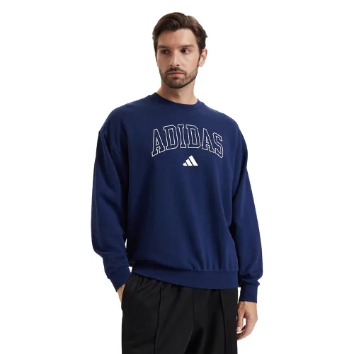 adidas Bluza Seasonal Essentials Collegiate French Terry Crew Sweatshirt KG0514 Niebieski Regular Fit