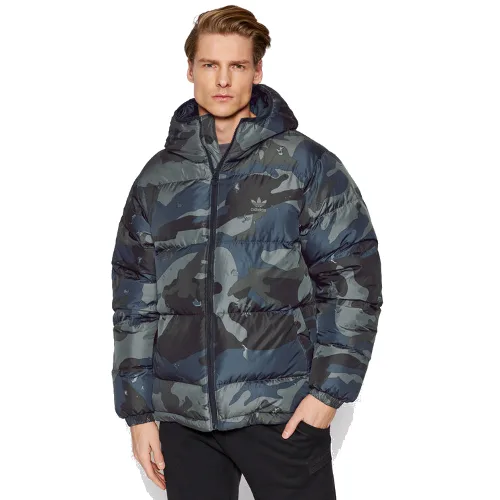 adidas Kurtka puchowa Camo H13566 Zielony Regular Fit