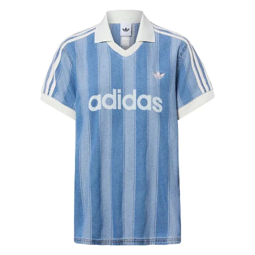 adidas Originals dżinsowa koszulka polo Kobiety Bawełna niebieski