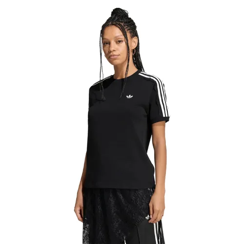 adidas T-Shirt Lace 3 Stripes LG4263 Czarny Regular Fit
