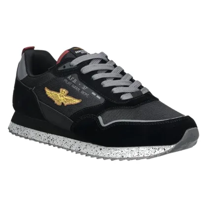 AERONAUTICA MILITARE Czarne sneakersy męskie