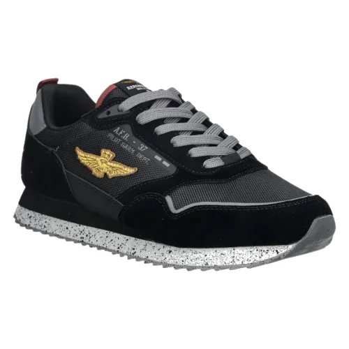 AERONAUTICA MILITARE Czarne sneakersy męskie