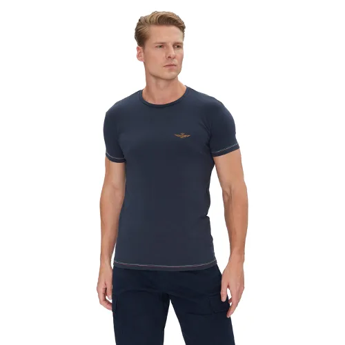 Aeronautica Militare T-Shirt AM1UTI003 Granatowy Regular Fit
