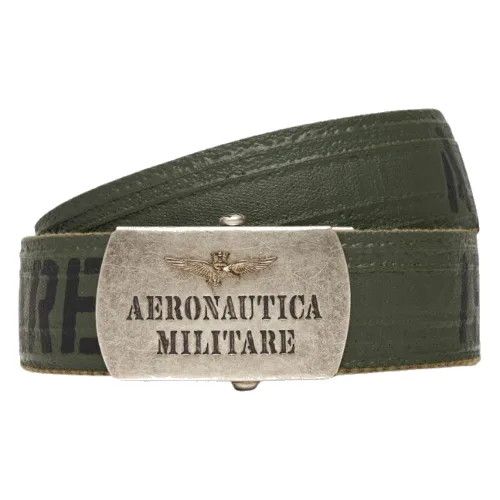 AERONAUTICA MILITARE Zielony bawełniany męski pasek