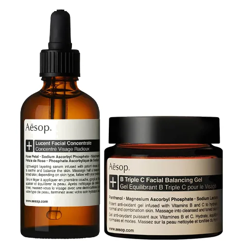Aesop Lucent Concentrate and Triple C Balancing Gel Duo