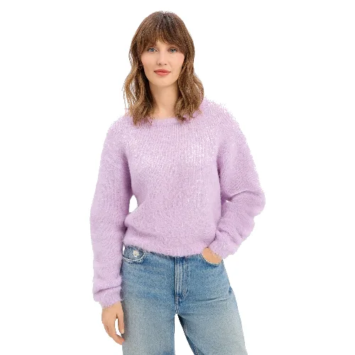 american vintage Sweter z dzianiny z zawartością alpaki Kobiety lila, L