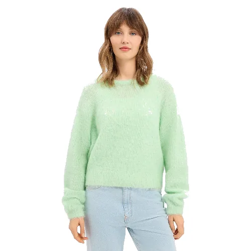 american vintage Sweter z dzianiny z zawartością alpaki Kobiety zielony, M