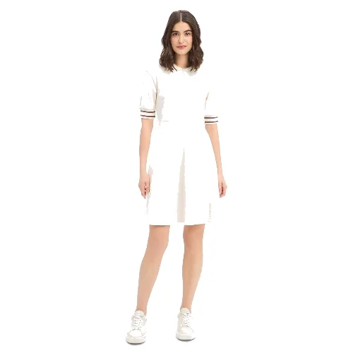 Armani Exchange sukienka polo Kobiety Sztuczne włókno beżowy