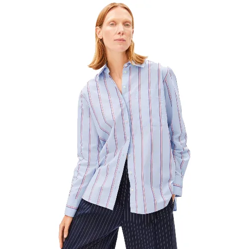 ARMEDANGELS bluzka koszulowa - Stripe Loose Kobiety Bawełna niebieski, XS