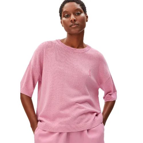 ARMEDANGELS koszula z dzianiny z zawartością lnu - SL Linen Blend Kobiety różowy