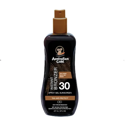 Australian Gold SPF 30 Spray Gel with Bronzer - Żel w sprayu do opalania z bronzerem Ochrona przeciwsłoneczna 237 ml