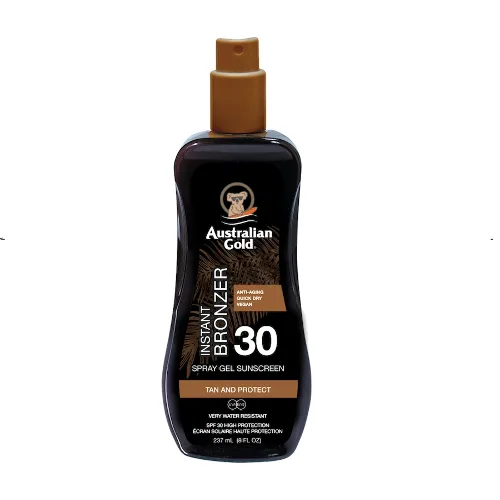 Australian Gold SPF 30 Spray Gel with Bronzer - Żel w sprayu do opalania z bronzerem Ochrona przeciwsłoneczna 237 ml