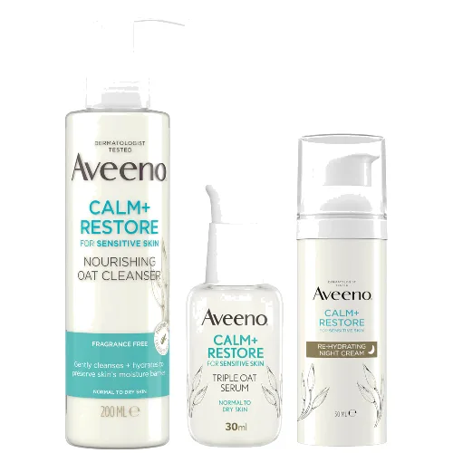 Aveeno Face Calm and Restore Night Nourish Routine
