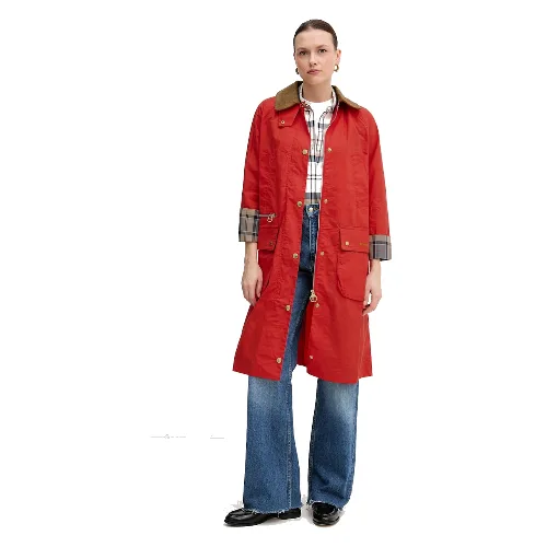 Barbour długa kurtka damska bawełniana Hollington