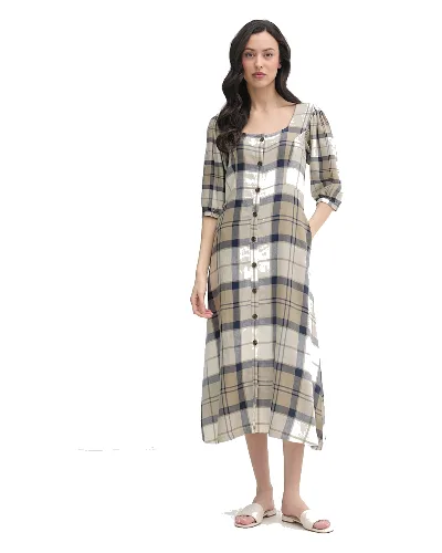 Barbour sukienka z dodatkiem lnu Ballina