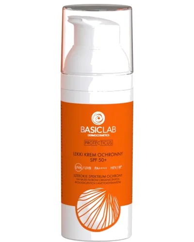BasicLab Lekki krem ochronny SPF 50+ Prewencja i Antyoksydacja Kremy do twarzy 50 ml