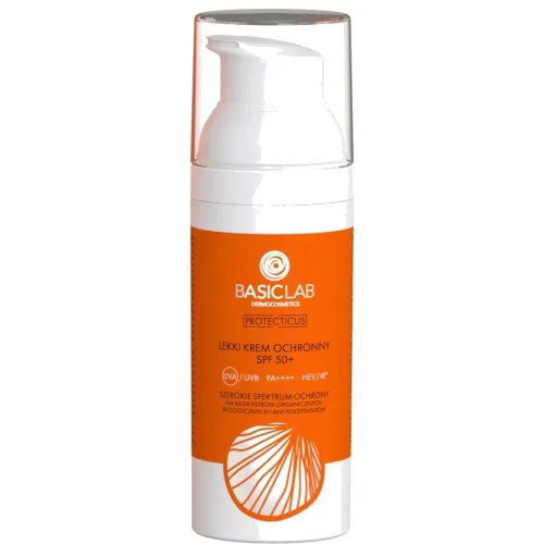 BasicLab Lekki krem ochronny SPF 50+ Prewencja i Antyoksydacja Kremy do twarzy 50 ml