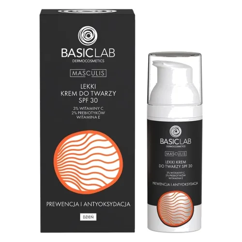 BasicLab Masculis Lekki Krem do Twarzy SPF30 dla Mężczyzn 50ml