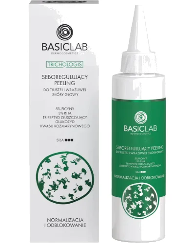 Basiclab Seboregulujący Peeling do tłustej i wrażliwej skóry głowy