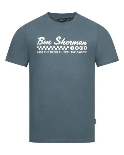 BEN SHERMAN Feel the Groove Mężczyźni T-shirt 1012965-NIEBIESKI