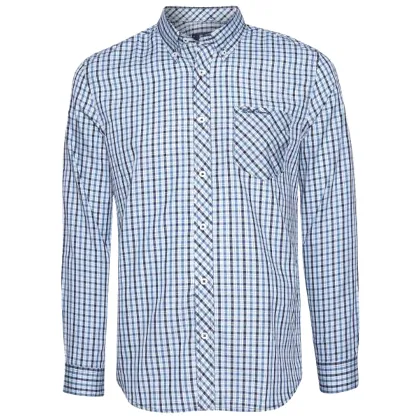 BEN SHERMAN Kontrola domu Mężczyźni Koszula z długim rękawem 0077861-JASNONIEBIESKI