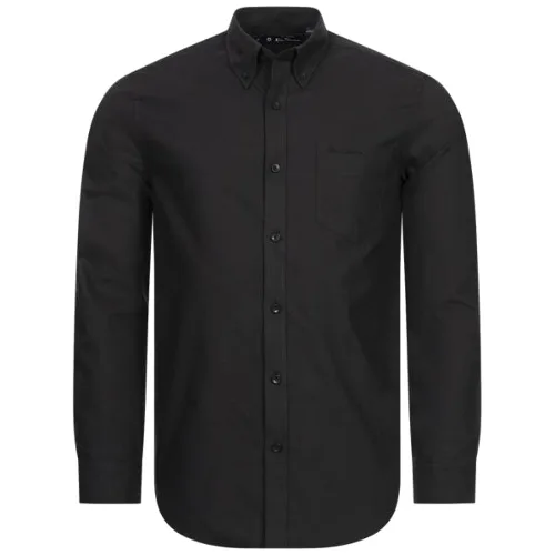 BEN SHERMAN Oxford Mężczyźni Koszula z długim rękawem 0077857-BARELYBLACK