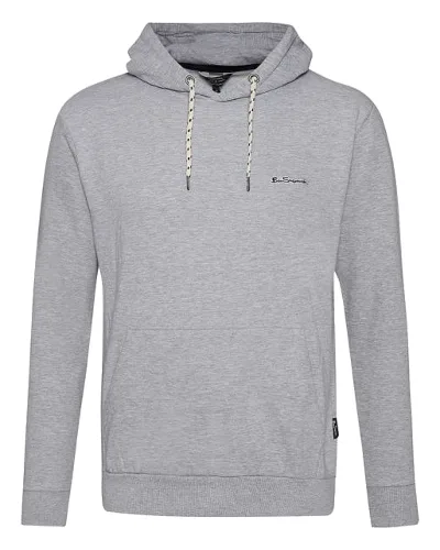 BEN SHERMAN Podwyższona guma Mężczyźni Bluza z kapturem 0072157G-SZARY MARL