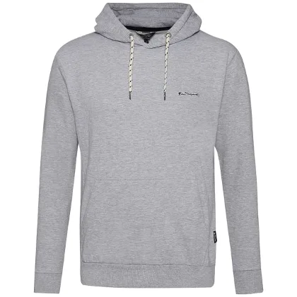 BEN SHERMAN Podwyższona guma Mężczyźni Bluza z kapturem 0072157G-SZARY MARL