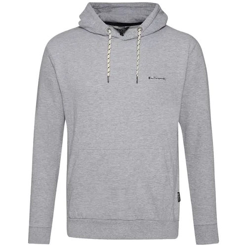 BEN SHERMAN Podwyższona guma Mężczyźni Bluza z kapturem 0072157G-SZARY MARL