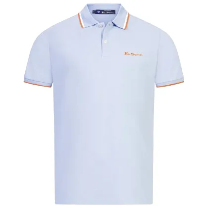 BEN SHERMAN Twin Tipped Mężczyźni Koszulka polo 0076270N-BLADYNIEBIESKI