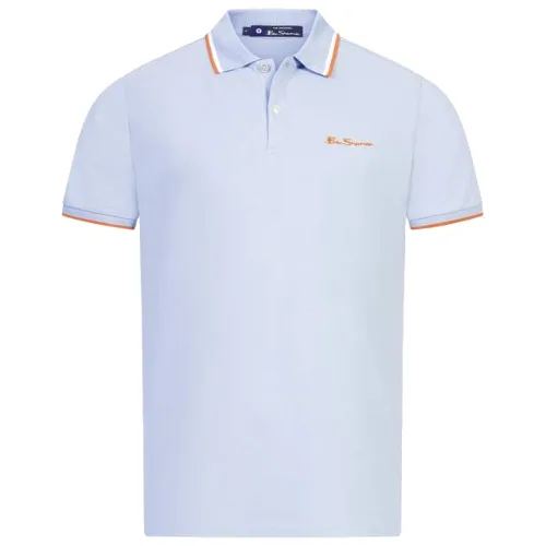 BEN SHERMAN Twin Tipped Mężczyźni Koszulka polo 0076270N-BLADYNIEBIESKI
