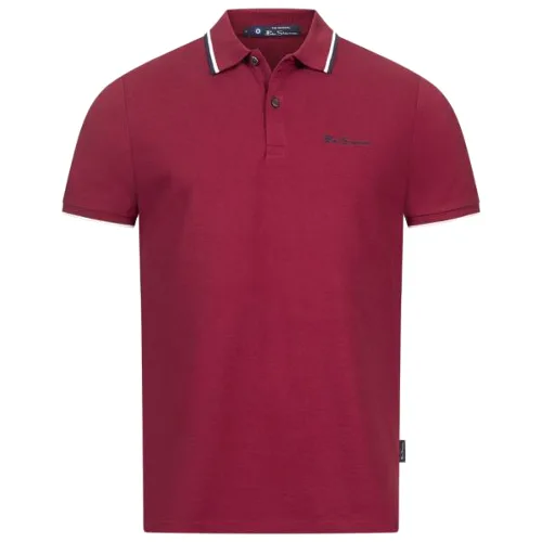 BEN SHERMAN Twin Tipped Mężczyźni Koszulka polo 0076270NR-CZERWONY