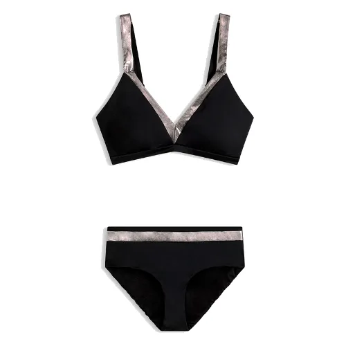 Bikini ze srebrnymi wstawkami (komplet 2-cz.)
