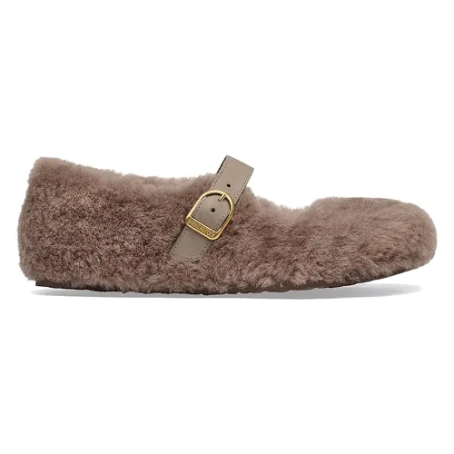 Birkenstock baleriny skórzane Santa Clarita Shearling