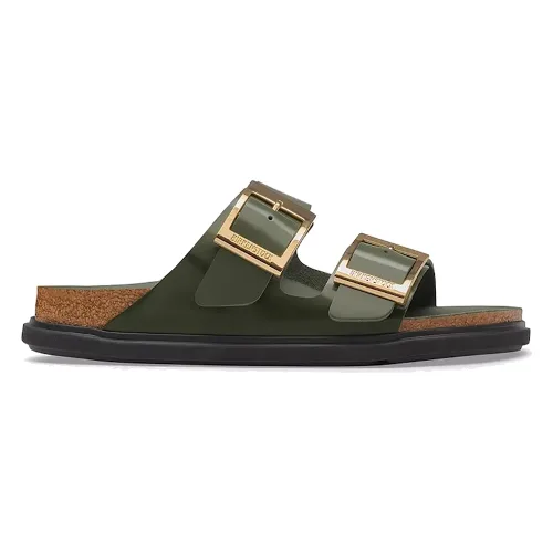 Birkenstock klapki damskie skórzane Arizona Droplet Buckle Natural Leather Patent