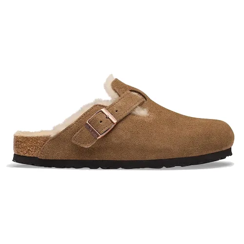 Birkenstock klapki mules damskie zamszowe Boston Shearling Suede Leather